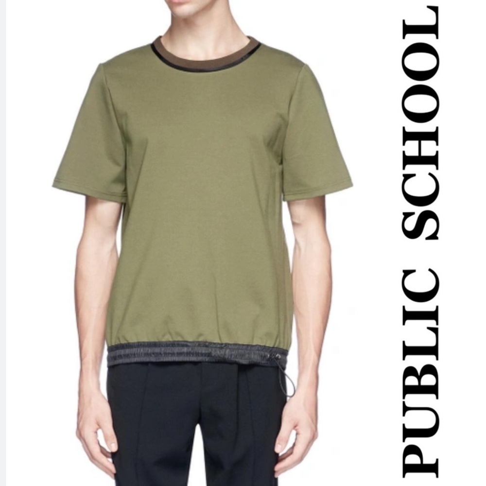 PUBLIC SCHOOL Gonzo Short Sleeve Shirt With Bungee In Olive Large